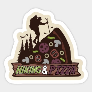 Hiking and Pizza Sticker